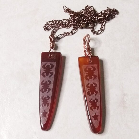 Extra Long & Slender Agate Necklace! Frosted Surface Design - Sleek + Minimalist - Picture 9 of 9